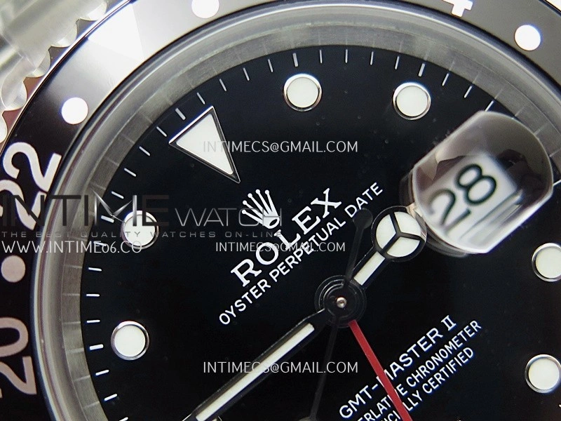 GMT-Master 16710 Black Red SS BP Best Edition Black Dial On Oyster Bracelet Super Clone 3186