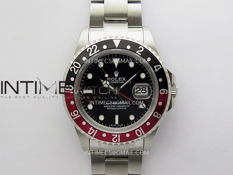GMT-Master 16710 Black Red SS BP Best Edition Black Dial On Oyster Bracelet Super Clone 3186
