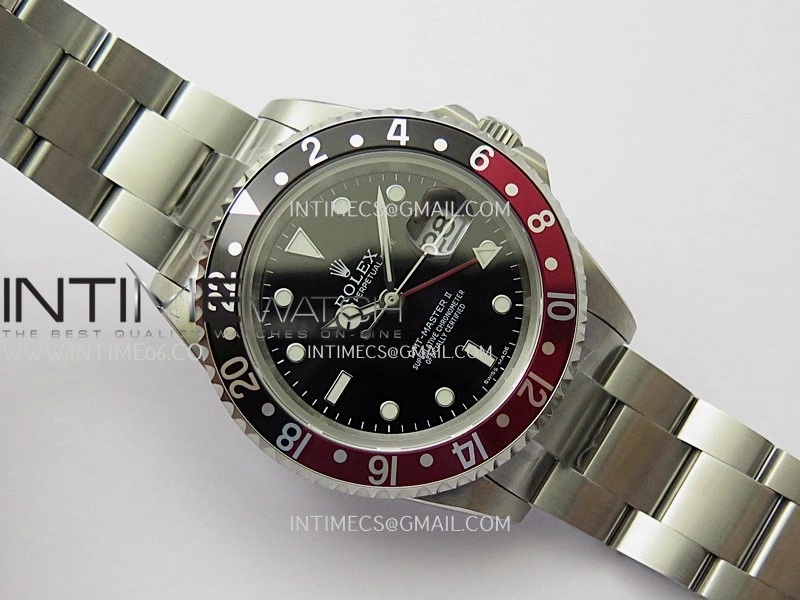 GMT-Master 16710 Black Red SS BP Best Edition Black Dial On Oyster Bracelet Super Clone 3186