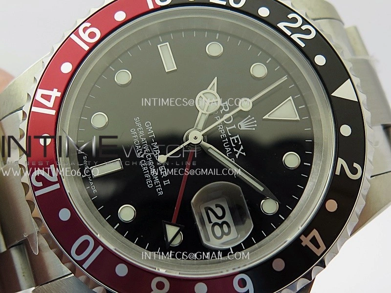 GMT-Master 16710 Black Red SS BP Best Edition Black Dial On Oyster Bracelet Super Clone 3186