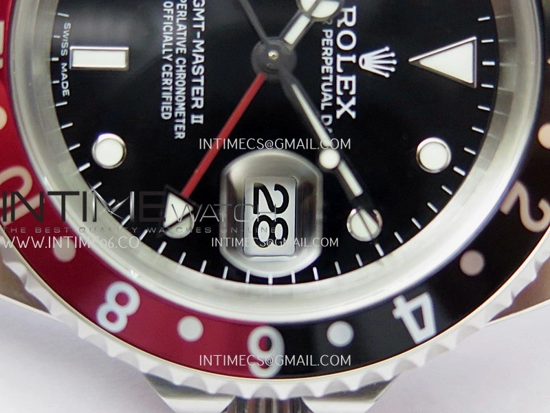 GMT-Master 16710 Black Red SS BP Best Edition Black Dial On Oyster Bracelet Super Clone 3186