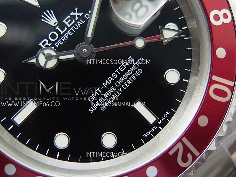 GMT-Master 16710 Black Red SS BP Best Edition Black Dial On Oyster Bracelet Super Clone 3186