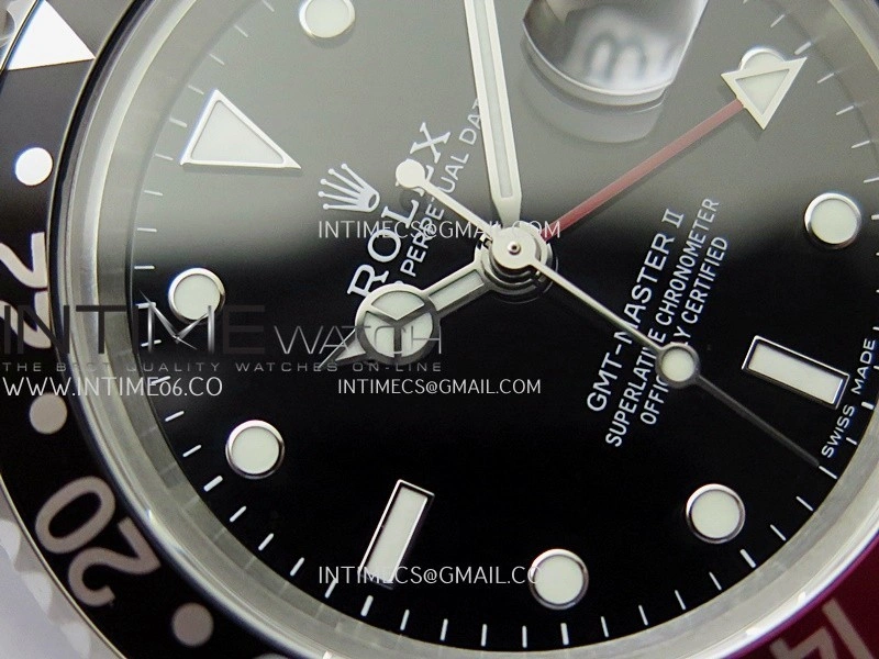 GMT-Master 16710 Black Red SS BP Best Edition Black Dial On Oyster Bracelet Super Clone 3186