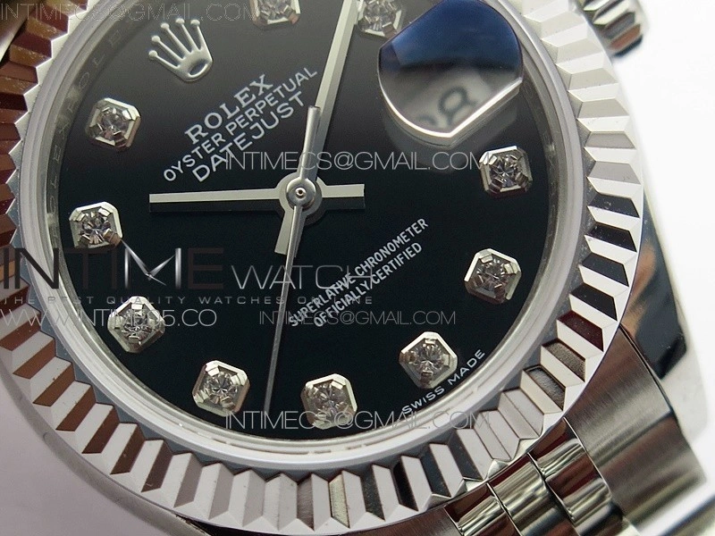 Datejust 28mm 279174 SS BP Best Edition Black Crystal Markers Dial on SS Jubilee Bracelet ETA2671