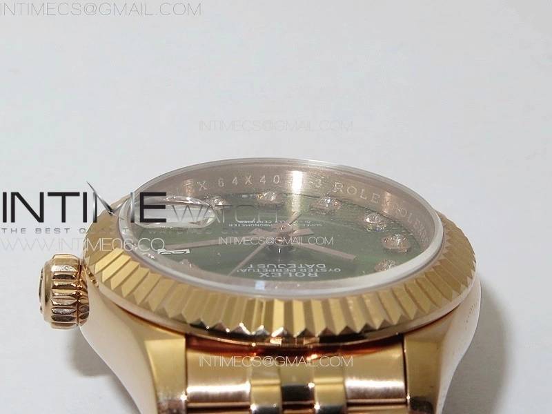 Datejust 28mm 279179 RG APSF Best Edition Brown Dial Crystals Markers on SS Jubilee Bracelet NH05