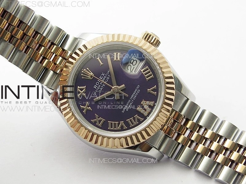 Datejust 28mm 279179 SS RG APSF Best Edition Blue Dial Roman Markers on SS RG Jubilee Bracelet NH05