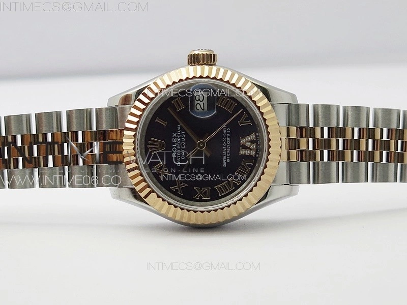 Datejust 28mm 279179 SS RG APSF Best Edition Blue Dial Roman Markers on SS RG Jubilee Bracelet NH05