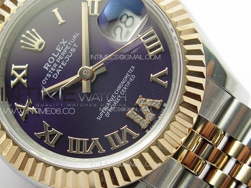 Datejust 28mm 279179 SS RG APSF Best Edition Blue Dial Roman Markers on SS RG Jubilee Bracelet NH05