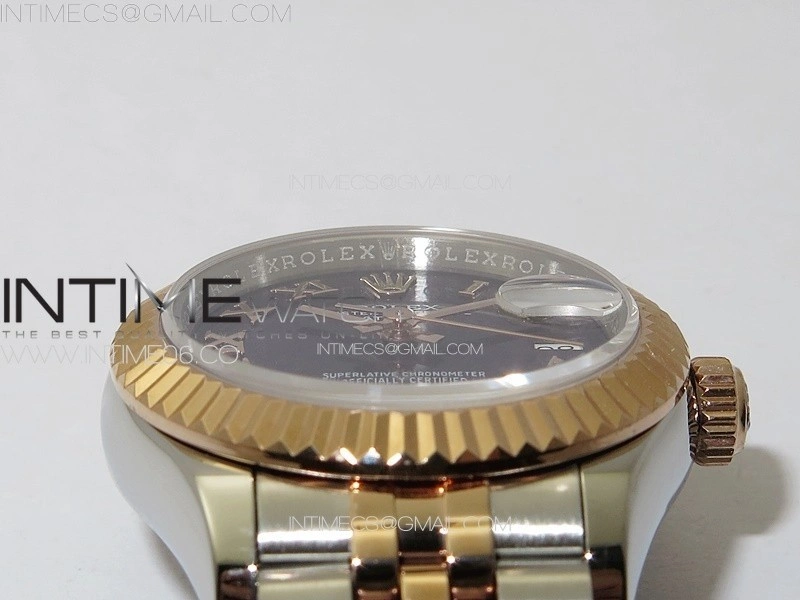 Datejust 28mm 279179 SS RG APSF Best Edition Blue Dial Roman Markers on SS RG Jubilee Bracelet NH05