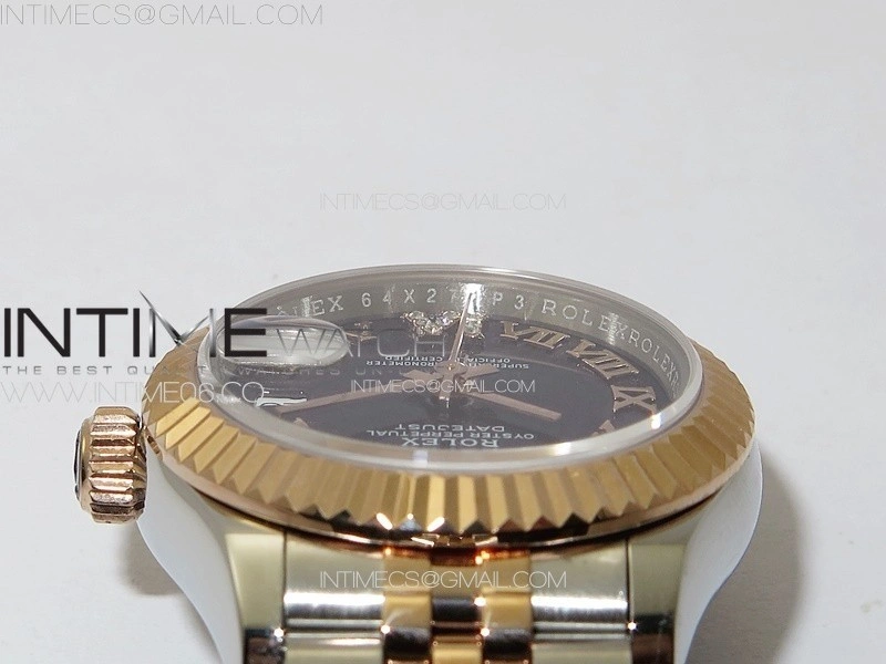 Datejust 28mm 279179 SS RG APSF Best Edition Blue Dial Roman Markers on SS RG Jubilee Bracelet NH05