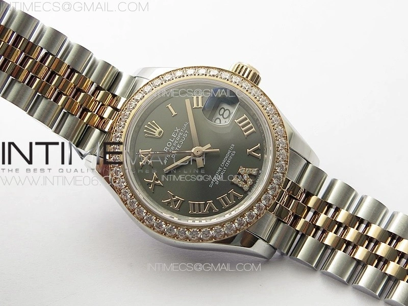 Datejust 28mm 279179 SS RG APSF Best Edition Gray Dial Roman Markers on SS RG Jubilee Bracelet NH05