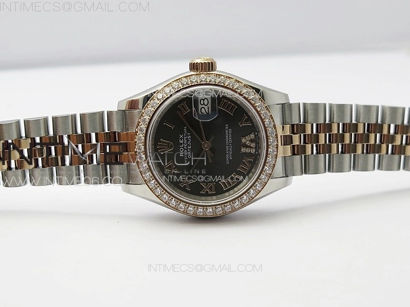 Datejust 28mm 279179 SS RG APSF Best Edition Gray Dial Roman Markers on SS RG Jubilee Bracelet NH05