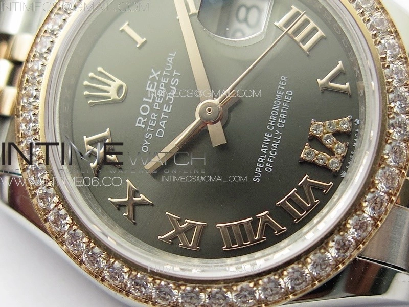 Datejust 28mm 279179 SS RG APSF Best Edition Gray Dial Roman Markers on SS RG Jubilee Bracelet NH05