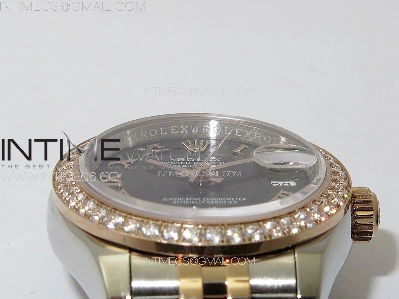 Datejust 28mm 279179 SS RG APSF Best Edition Gray Dial Roman Markers on SS RG Jubilee Bracelet NH05