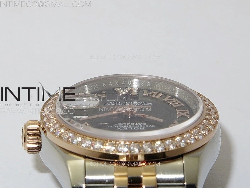 Datejust 28mm 279179 SS RG APSF Best Edition Gray Dial Roman Markers on SS RG Jubilee Bracelet NH05