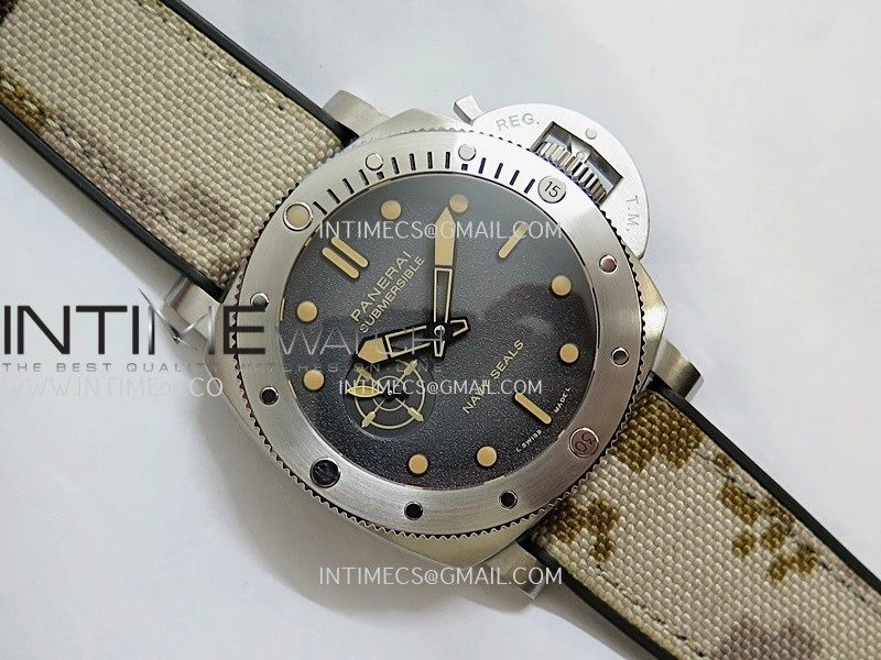 PAM1518 Submersible 44mm VSF 1:1 Best Edition Gray Ombre Dial on Camouflage Strap P900