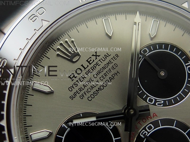 Daytona 126519 904L SS ESF 1:1 Best Edition Gray Dial Stick Markers on Rubber Strap A4131 Mod