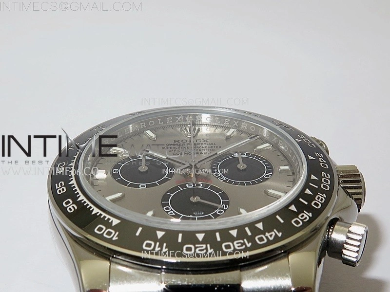 Daytona 126519 904L SS ESF 1:1 Best Edition Gray Dial Stick Markers on Rubber Strap A4131 Mod