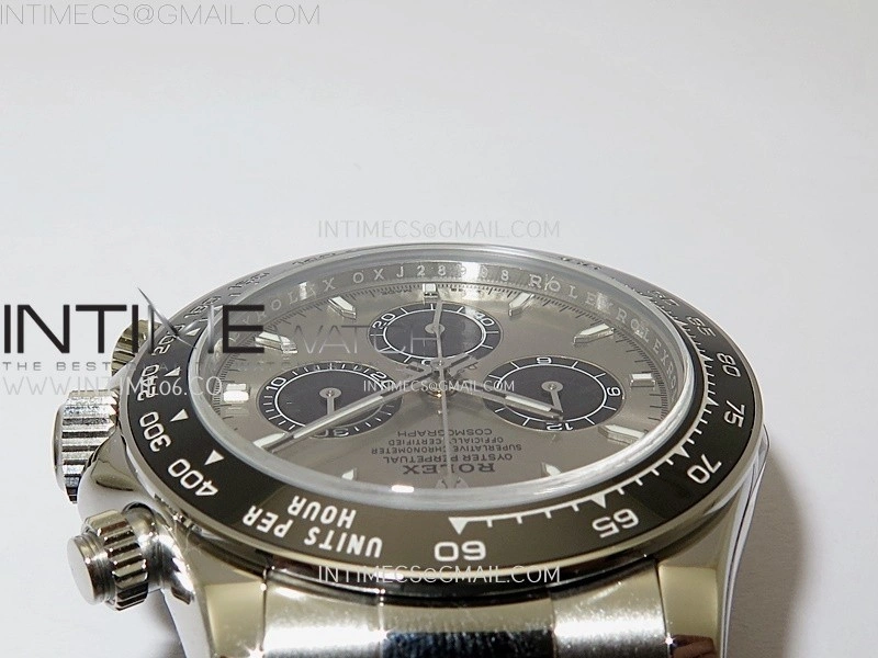 Daytona 126519 904L SS ESF 1:1 Best Edition Gray Dial Stick Markers on Rubber Strap A4131 Mod