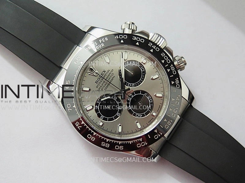 Daytona 116519 904L SS UFO 1:1 Best Edition Gray Dial On Black Oysterflex Rubber Strap UF4130