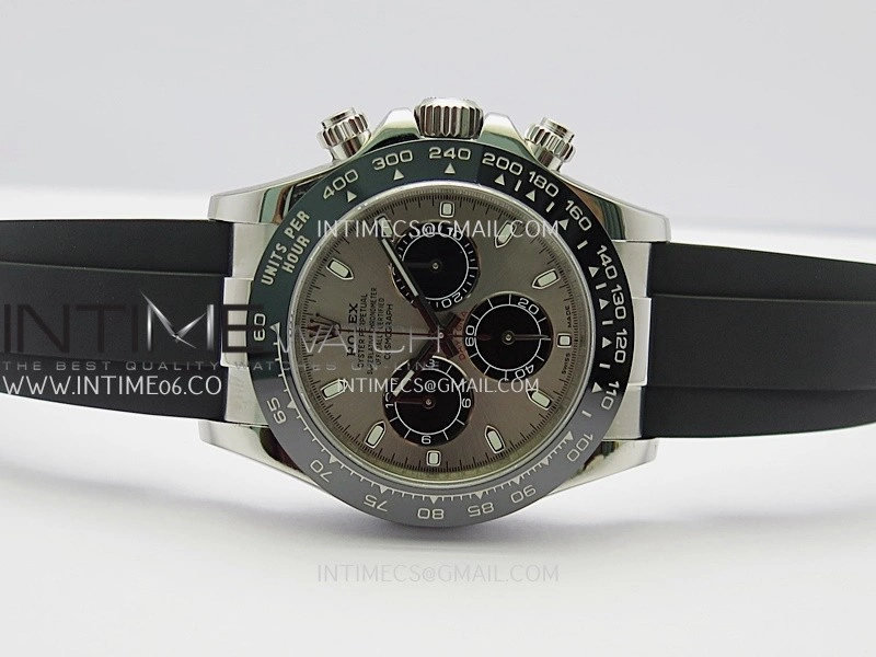 Daytona 116519 904L SS UFO 1:1 Best Edition Gray Dial On Black Oysterflex Rubber Strap UF4130