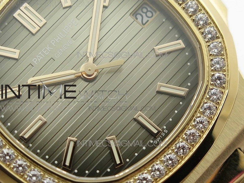 Nautilus 5711 1R Crystal Bezel PPF V4 1:1 Best Edition Brown Textured Dial on RG Bracelet 324CS