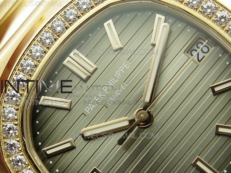 Nautilus 5711 1R Crystal Bezel PPF V4 1:1 Best Edition Brown Textured Dial on RG Bracelet 324CS