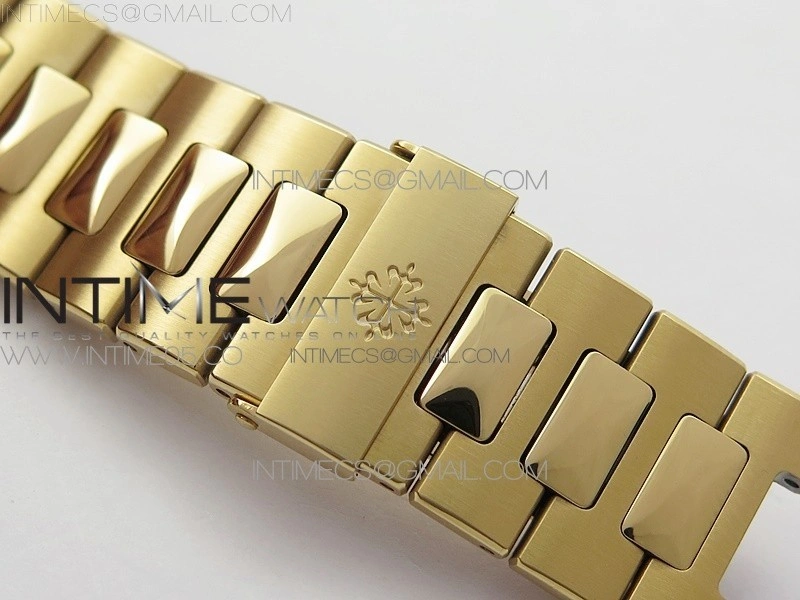 Nautilus 5711 1R Crystal Bezel PPF V4 1:1 Best Edition Brown Textured Dial on RG Bracelet 324CS