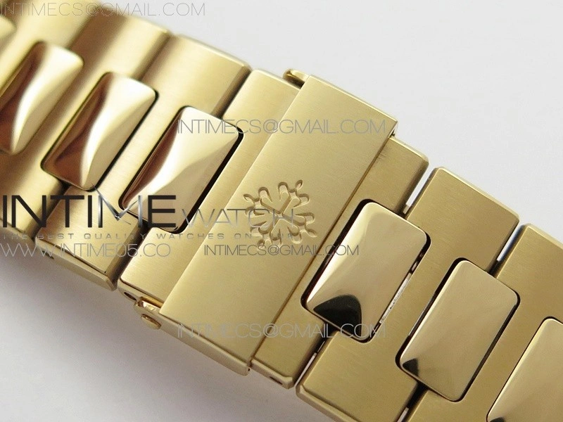 Nautilus 5711 1R Crystal Bezel PPF V4 1:1 Best Edition Brown Textured Dial on RG Bracelet 324CS