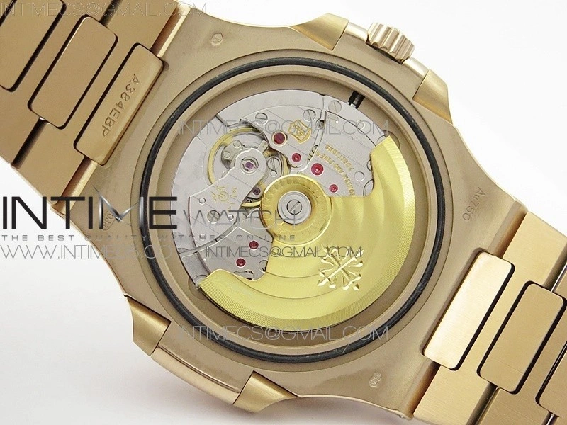 Nautilus 5711 1R Crystal Bezel PPF V4 1:1 Best Edition Brown Textured Dial on RG Bracelet 324CS