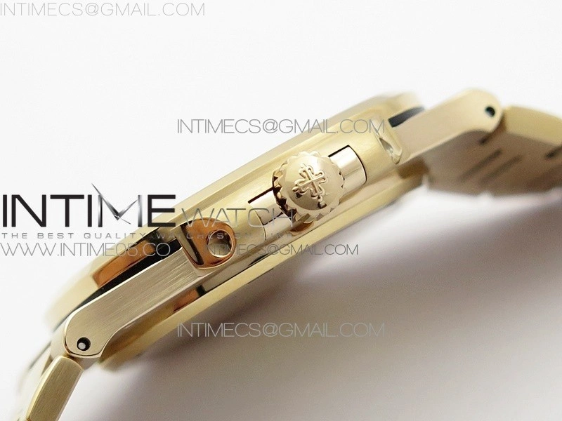 Nautilus 5711 1R Crystal Bezel PPF V4 1:1 Best Edition White Textured Dial on RG Bracelet 324CS