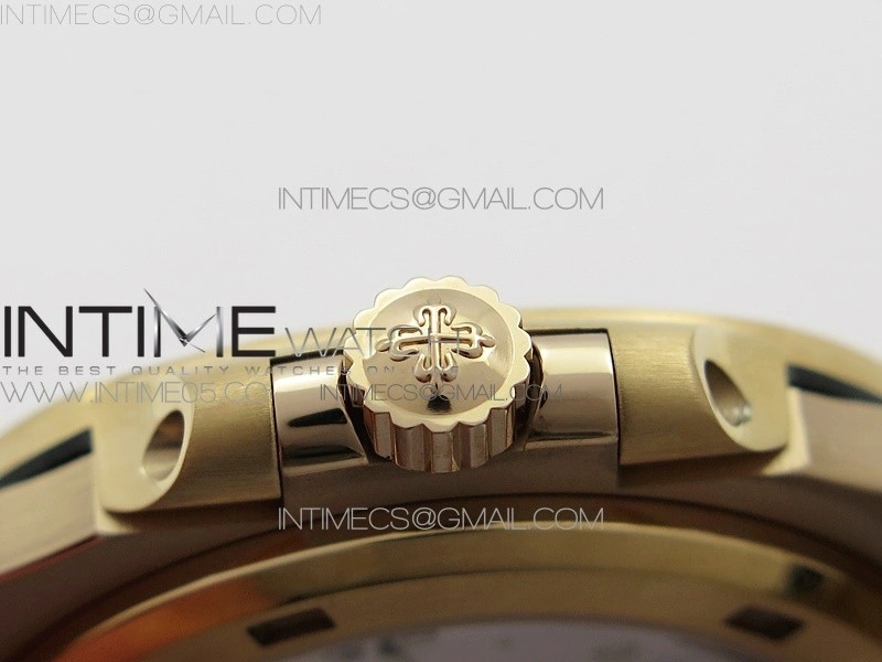 Nautilus 5711 1R Crystal Bezel PPF V4 1:1 Best Edition White Textured Dial on RG Bracelet 324CS