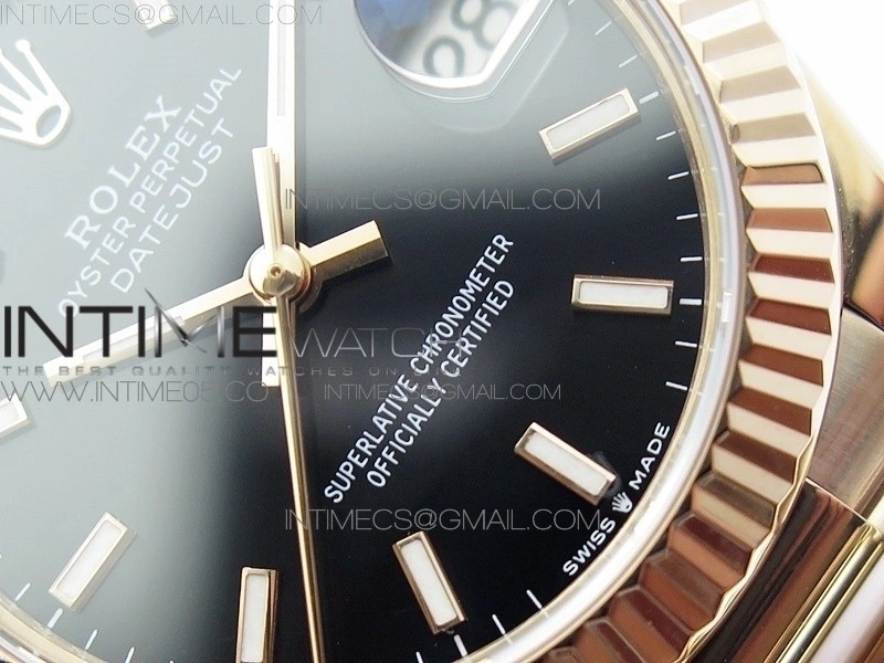 Datejust 31mm 278275 RG BP Best Edition Black Sticks Markers Dial on RG President Bracelet