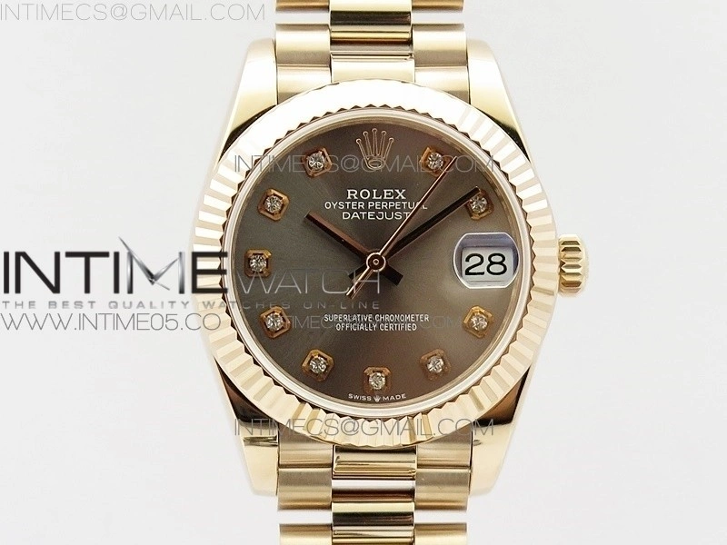 Datejust 31mm 278275 RG BP Best Edition Gray Crystal Markers Dial on RG President Bracelet