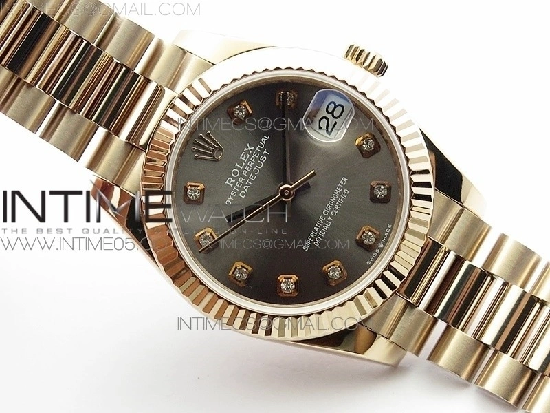 Datejust 31mm 278275 RG BP Best Edition Gray Crystal Markers Dial on RG President Bracelet