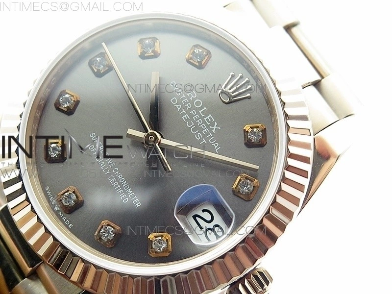 Datejust 31mm 278275 RG BP Best Edition Gray Crystal Markers Dial on RG President Bracelet