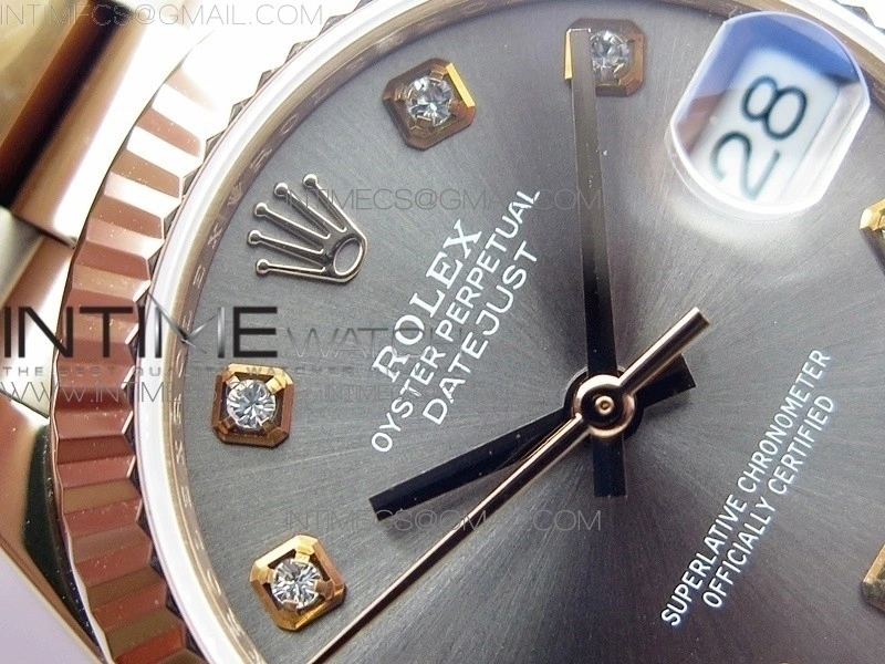 Datejust 31mm 278275 RG BP Best Edition Gray Crystal Markers Dial on RG President Bracelet