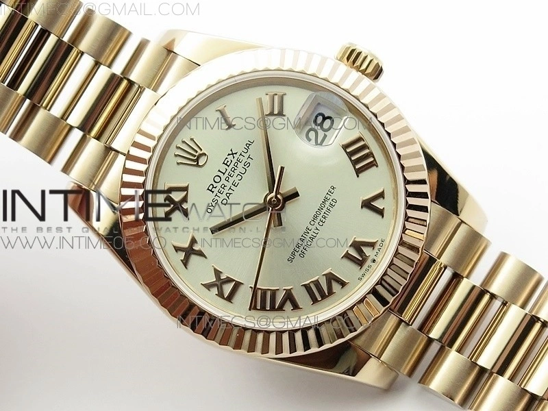 Datejust 31mm 278275 RG BP Best Edition Silver Roman Markers Dial on RG President Bracelet