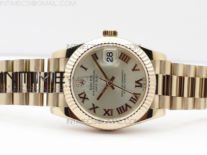 Datejust 31mm 278275 RG BP Best Edition Silver Roman Markers Dial on RG President Bracelet