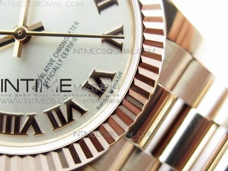 Datejust 31mm 278275 RG BP Best Edition Silver Roman Markers Dial on RG President Bracelet