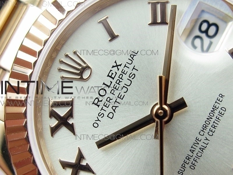 Datejust 31mm 278275 RG BP Best Edition Silver Roman Markers Dial on RG President Bracelet