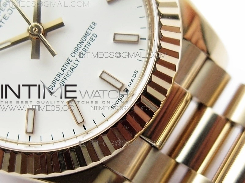 Datejust 31mm 278275 RG BP Best Edition White Sticks Markers Dial on RG President Bracelet