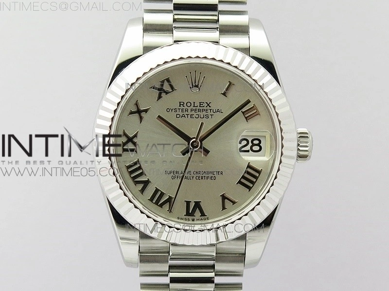 Datejust 31mm 278275 SS BP Best Edition Silver Roman Markers Dial on SS President Bracelet
