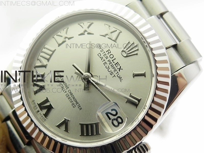 Datejust 31mm 278275 SS BP Best Edition Silver Roman Markers Dial on SS President Bracelet