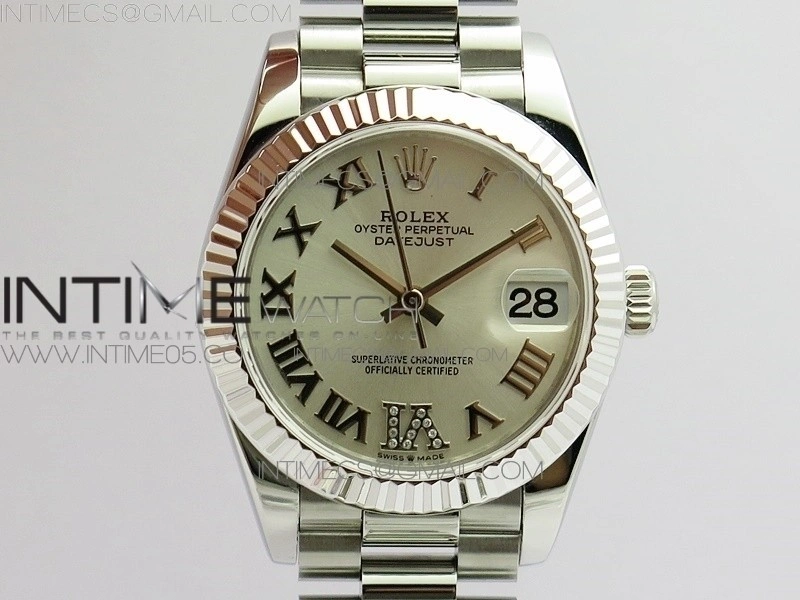 Datejust 31mm 278275 SS BP Best Edition Silver Roman Markers Dial on SS President Bracelet