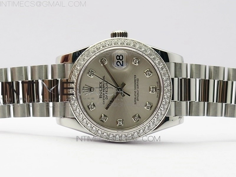 Datejust 31mm 278275 SS Crystal bezel BP Best Edition Silver Dial on SS President Bracelet