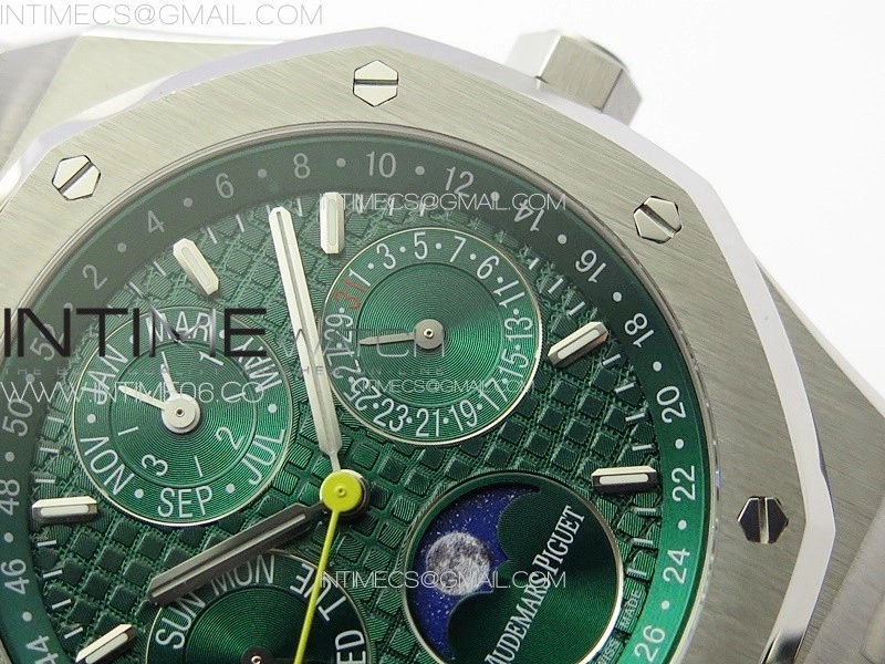 Royal Oak 41mm Complicated 26574 SS APSF 1:1 Best Edition Green Dial on SS Bracelet A5134 V2