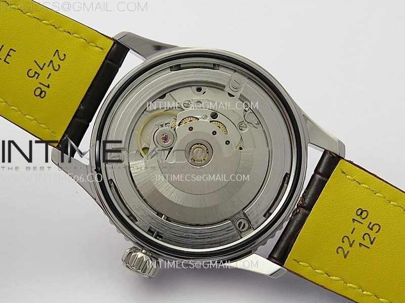 Navitimer 41mm GMT SS BLSF 1:1 Best Edition Champagne Gold Dial on Brown Leather Strap A2836