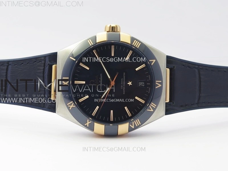 Constellation 41mm RG Blue Ceramic Bezel VSF 1:1 Best Edition Blue Dial on Blue Gummy Strap A8900