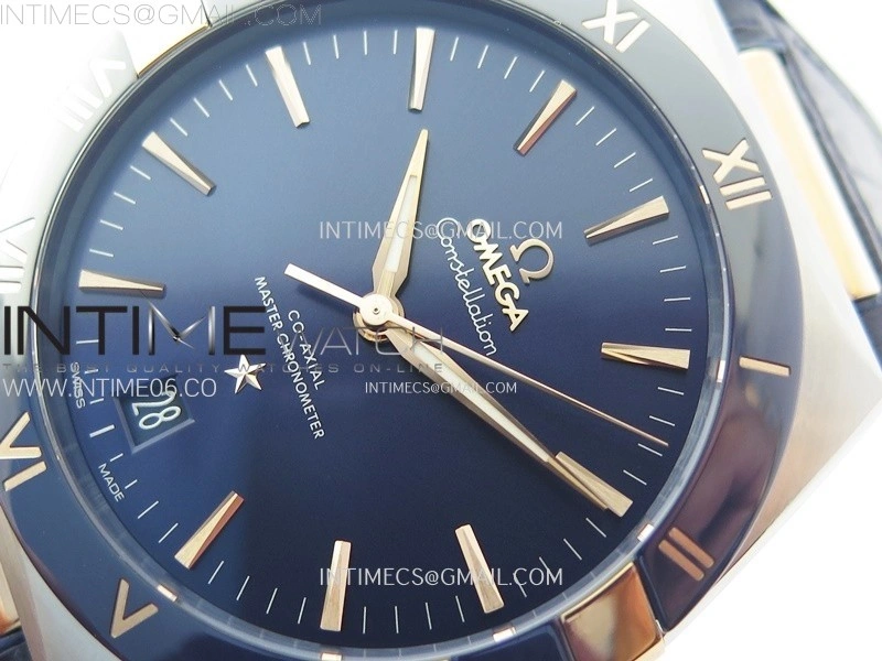 Constellation 41mm RG Blue Ceramic Bezel VSF 1:1 Best Edition Blue Dial on Blue Gummy Strap A8900